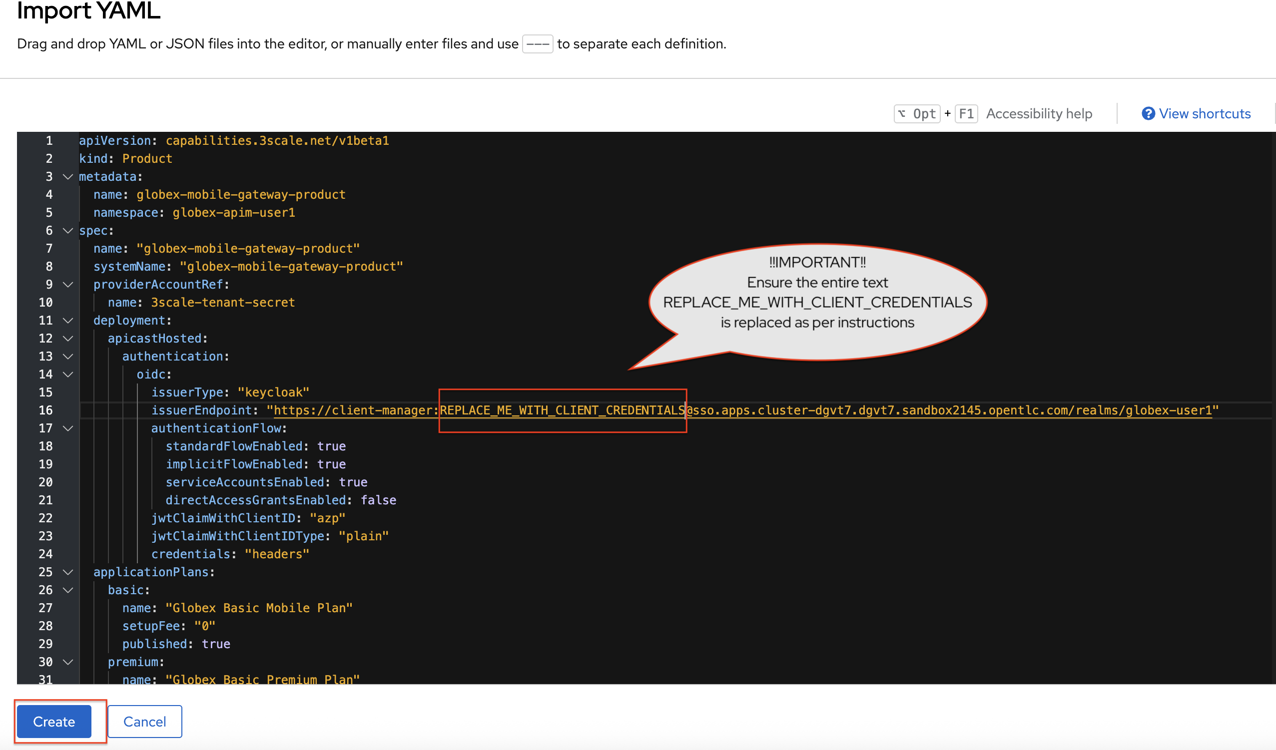 create mobile product yaml