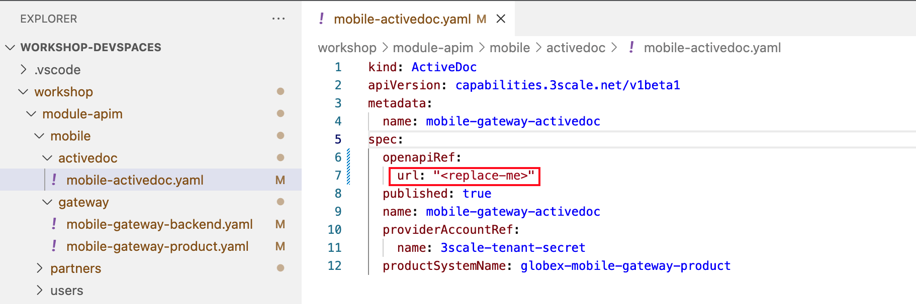 mobile activedoc yaml