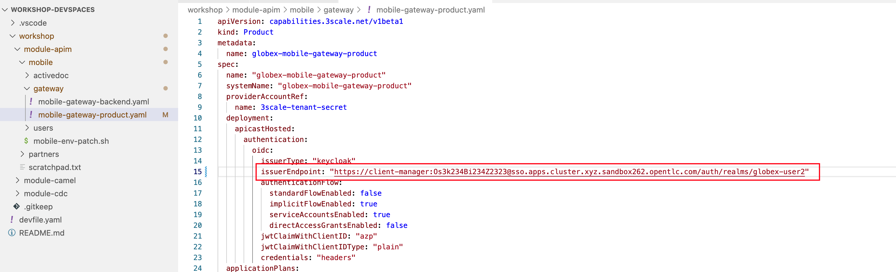 mobile product gateway product issuerendpoint