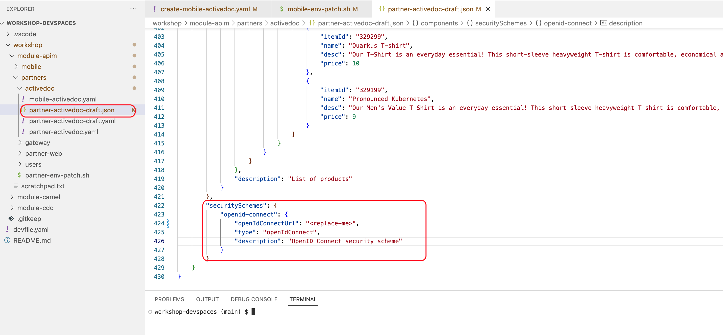 partner api securty scheme