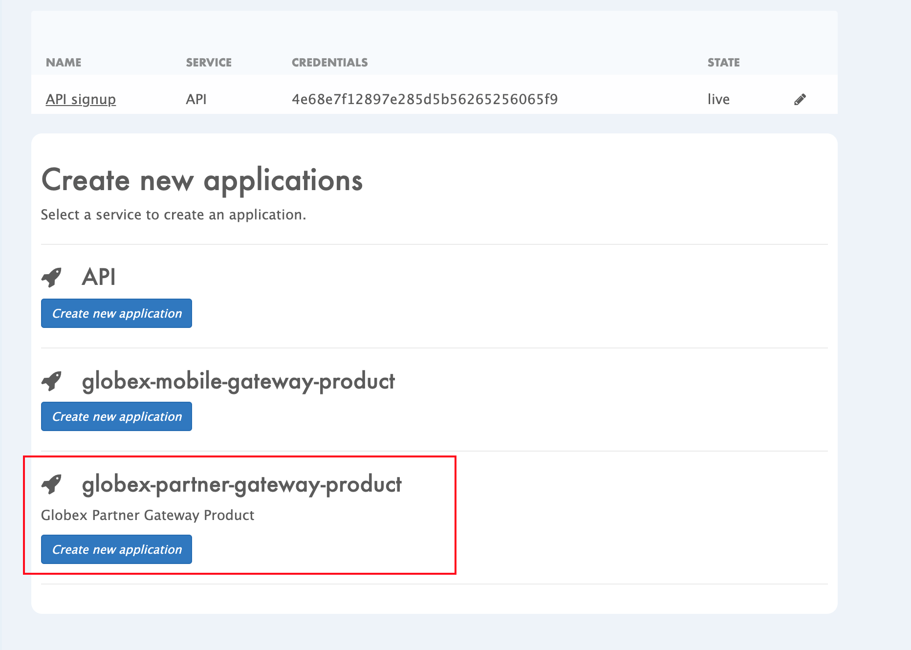 partner 3scale dev portal applications