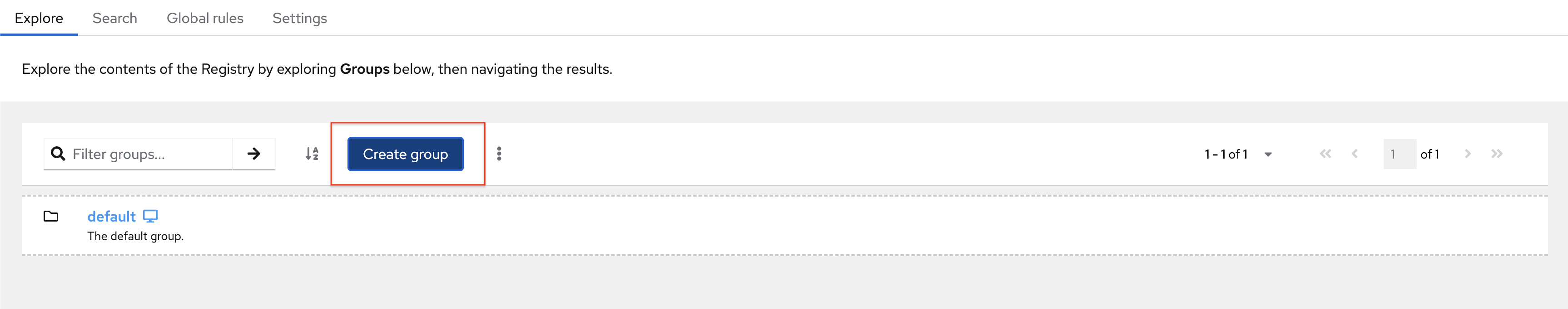 service registry create grp