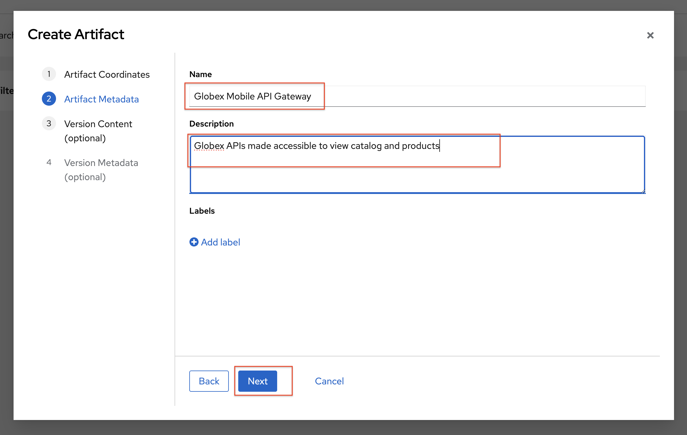 sr create metadata