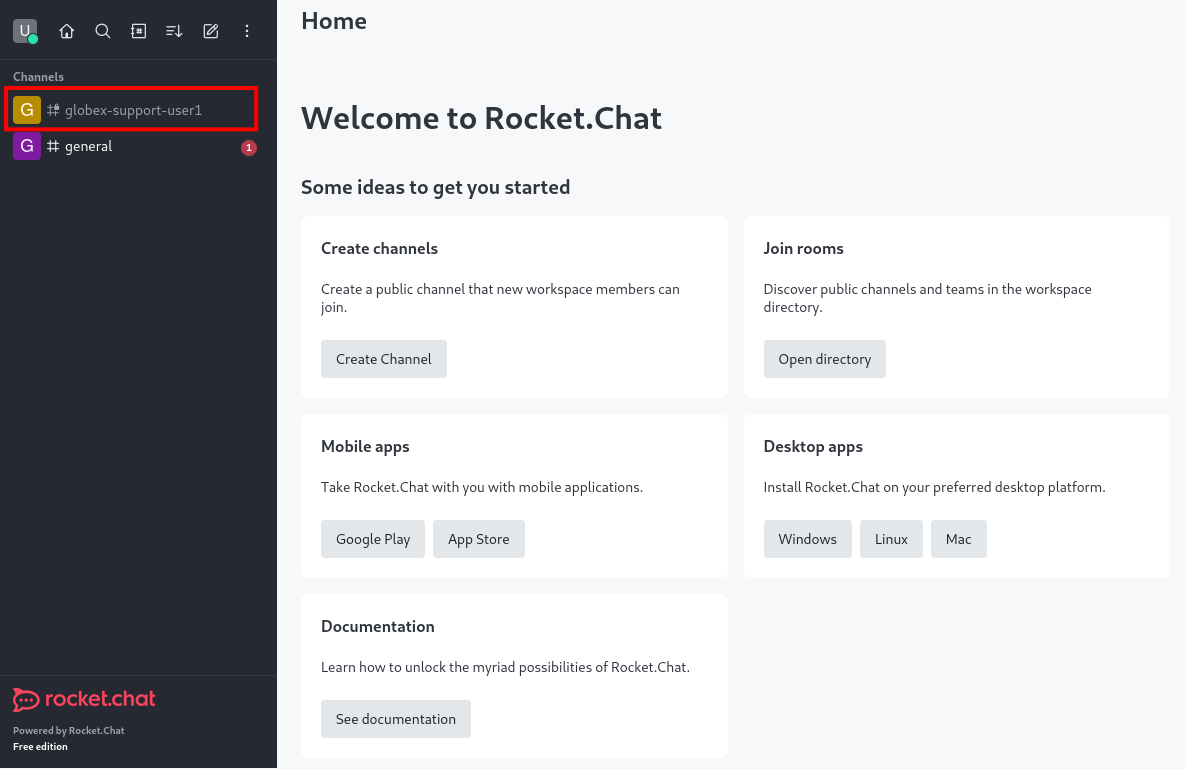 rocketchat workspace