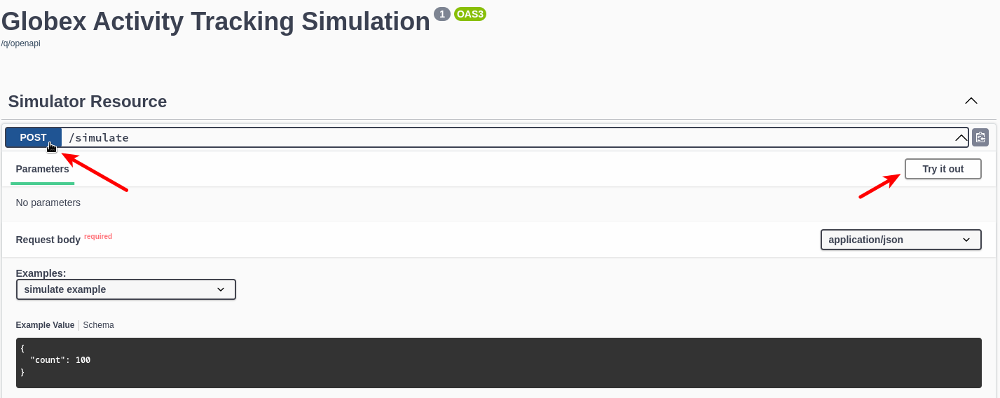 swagger ui activity tracking simulator post try