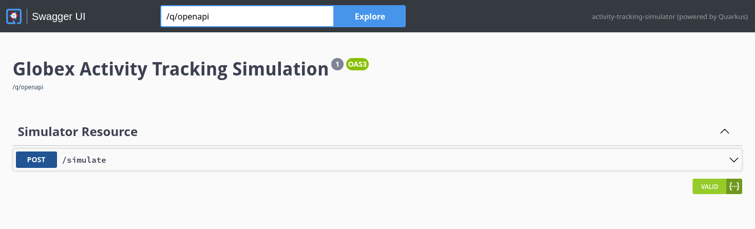 swagger ui activity tracking simulator
